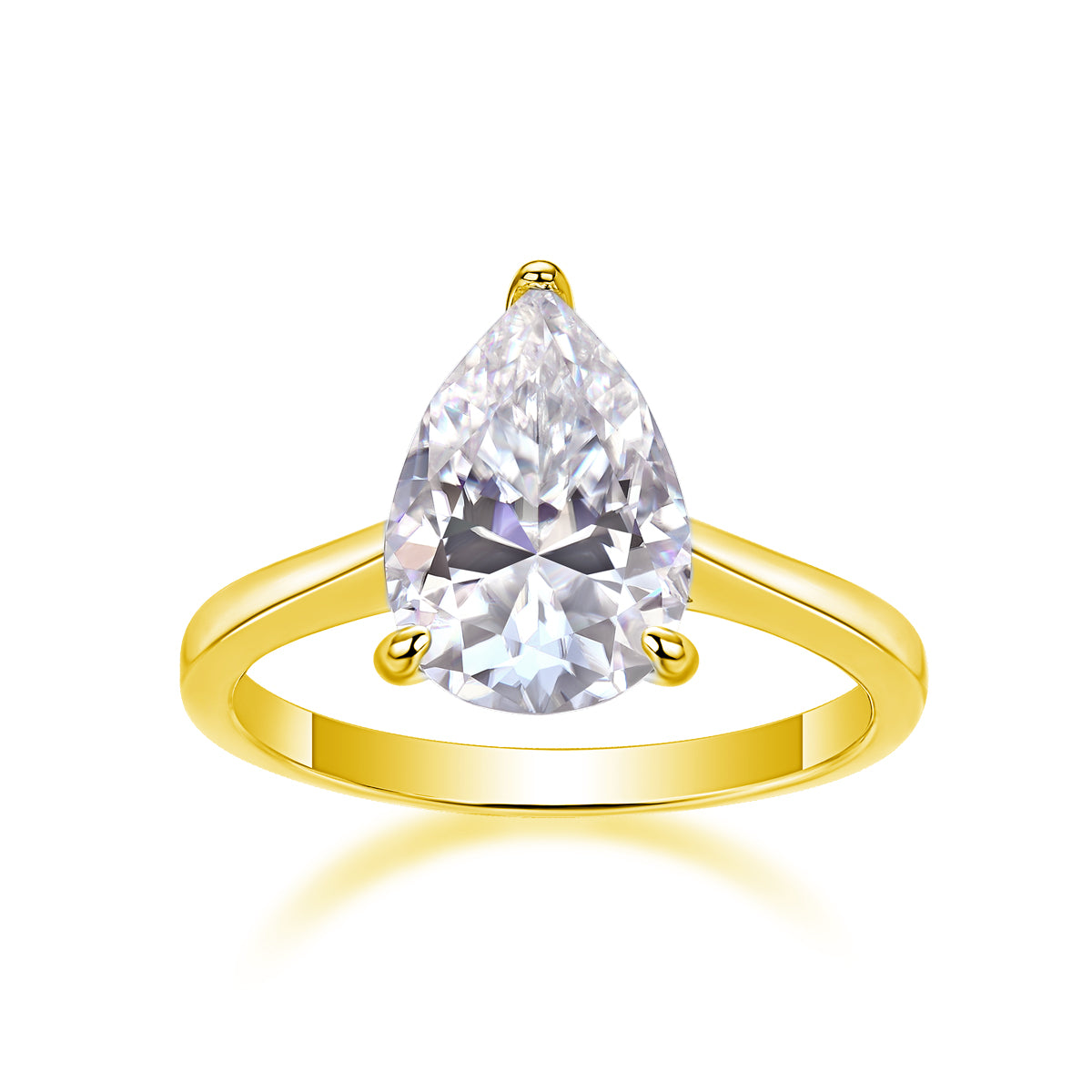 The Ultimate Simplicity - Set With Top-quality Heart-shaped Moissanite S925 Silver And Platinum-plated Diamond Wedding Ring. The Ring Can Be Tested With A Diamond Pen In Yellow Gold And Rose Gold
