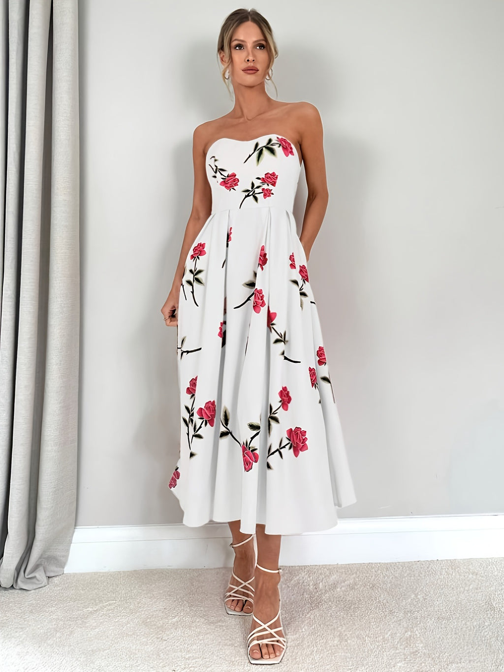 Elegant Line Women's A-Line Floral Print
