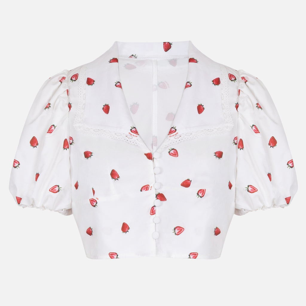 Floral Short Sleeve Cropped Top & Cake Ruffle Skirt Set