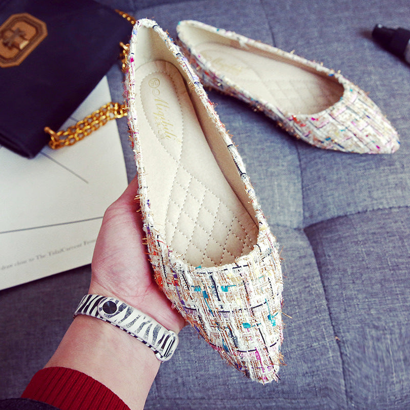 Summer Flat Pointed Retro Beanie Shoes