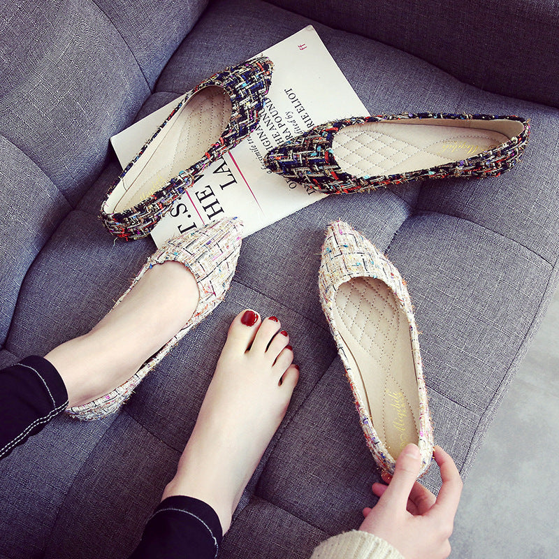 Summer Flat Pointed Retro Beanie Shoes