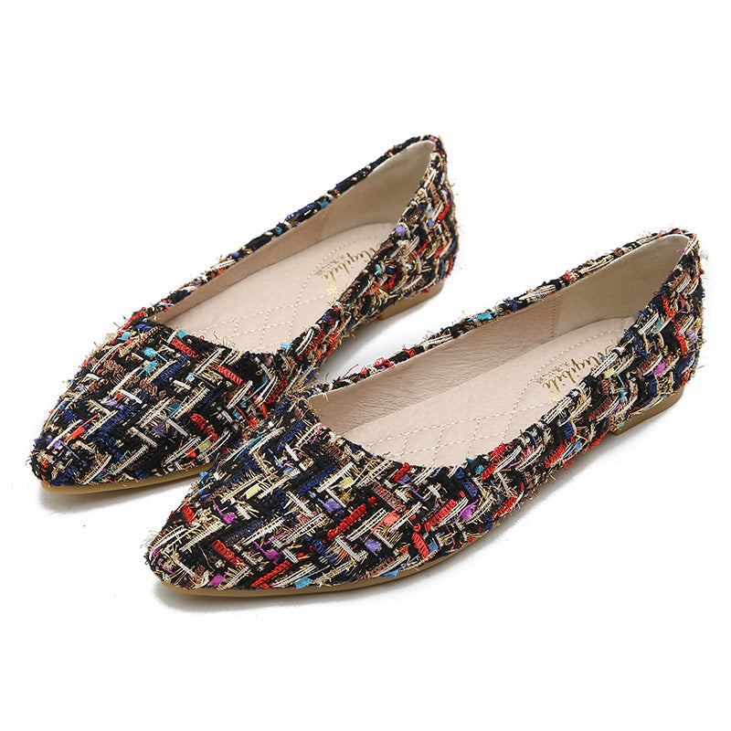 Summer Flat Pointed Retro Beanie Shoes