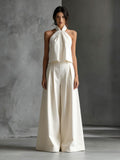 Loose-fitting Sleeveless Top And Wide-leg Pants Two-piece Set