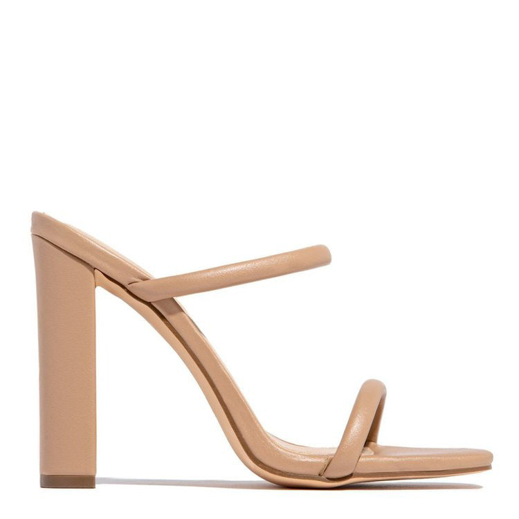 One Word Women's High Heels Plus Size Thick Heel Open Toe Pattern Sandals