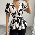 New Summer Womens Printed Shirts From Europe And America