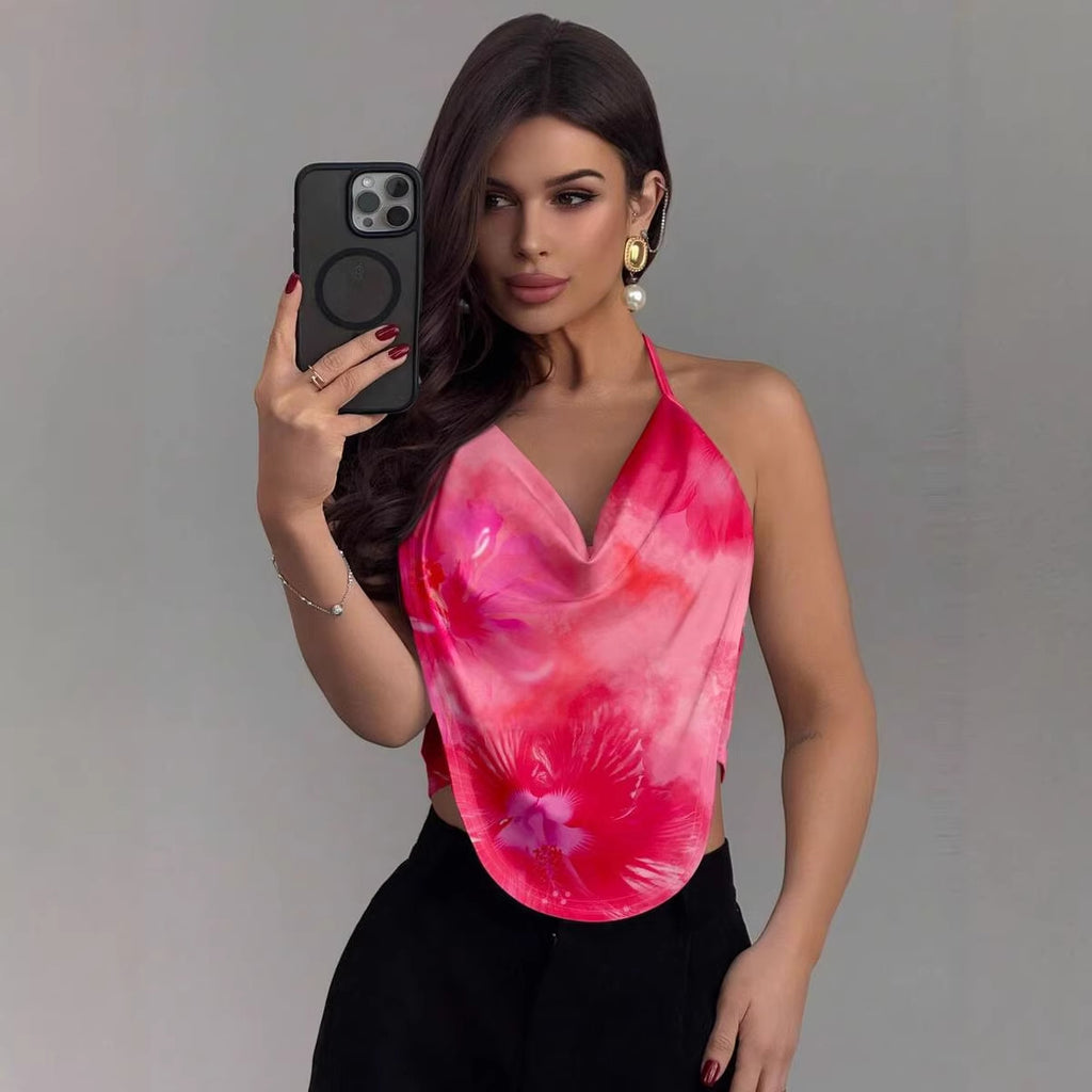 Women's Y2K Halter Neck V-Neck Backless Camisole
