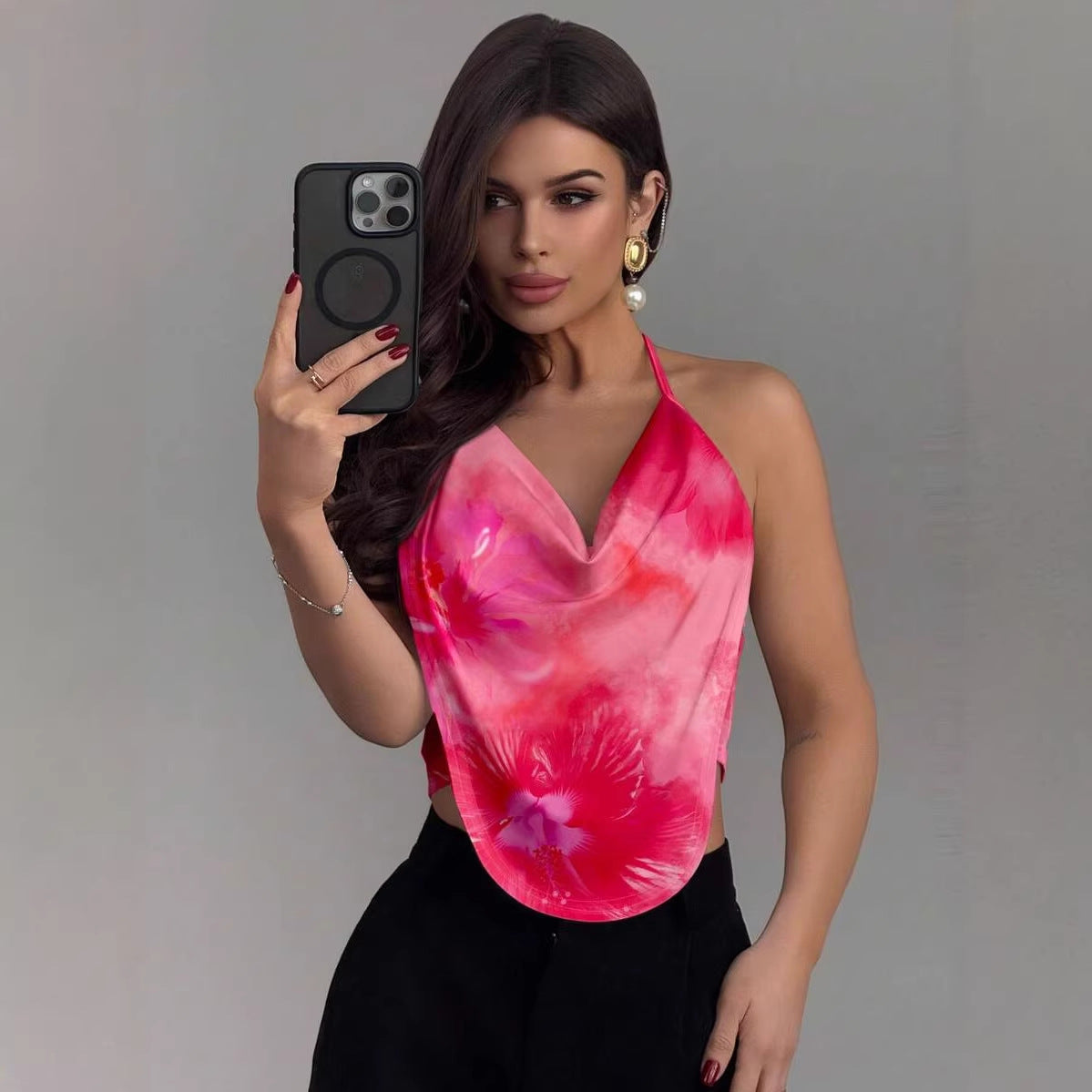 Women's Y2K Halter Neck V-Neck Backless Camisole