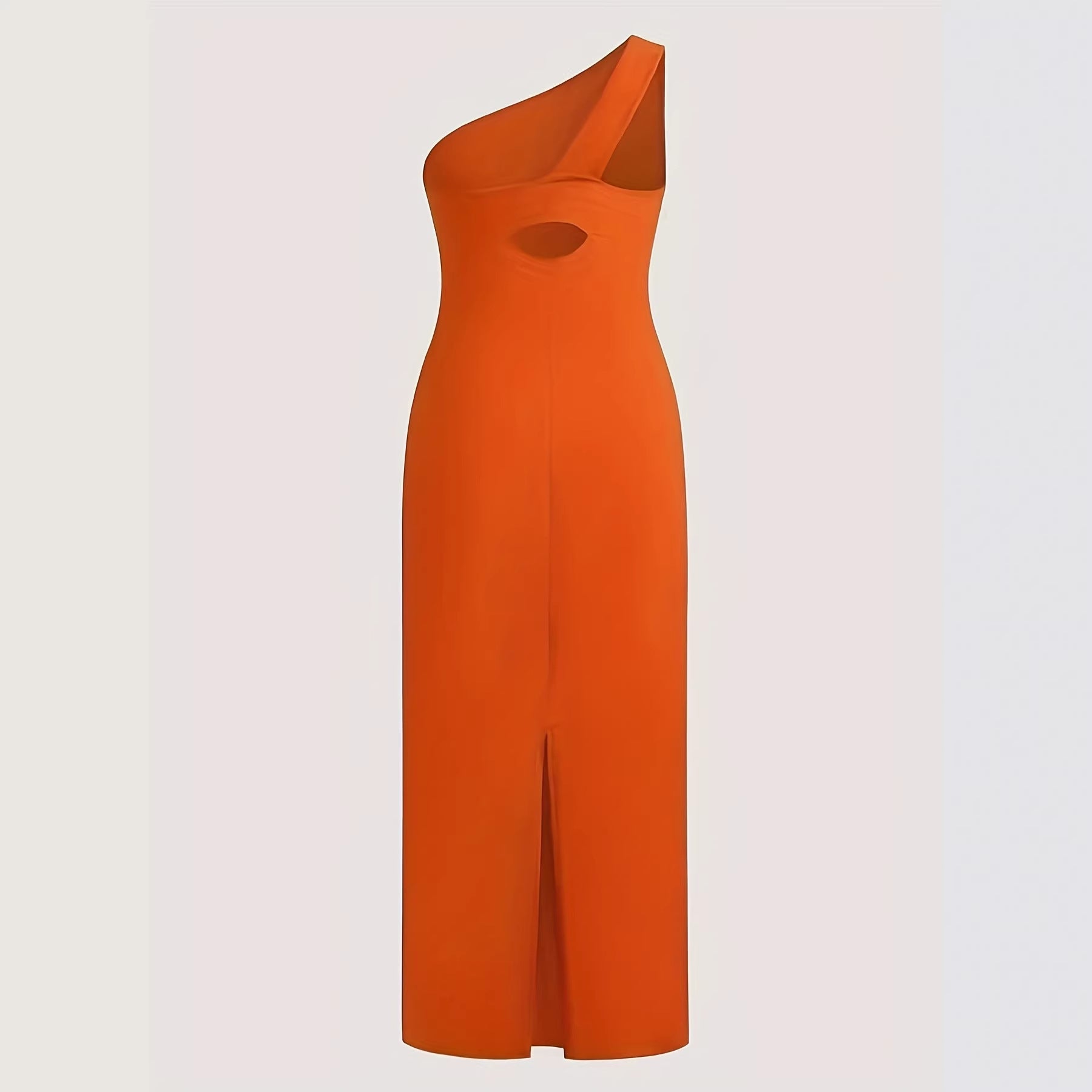 Womens Slant-Shoulder Sleeveless Slim-Fit Casual Dress