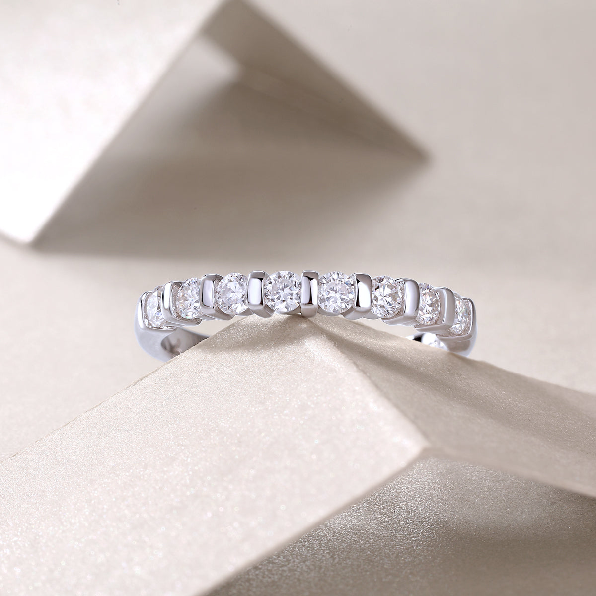 1Luxury Fashion Diamond Ring, Moissanite Silver Ring Prohibit TikTok sales