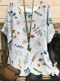 Women's Casual Loose Fashionable Short-Sleeve Printed Crew-Neck Top