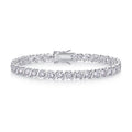 Set With Top-quality Moissanite, This Luxurious And Fashionable Light Luxury Trend Jewelry Silver Bracelet Is Made Of S925 Silver Electroplated With Platinum
