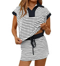V-neck Loose Short-sleeve Women's Set