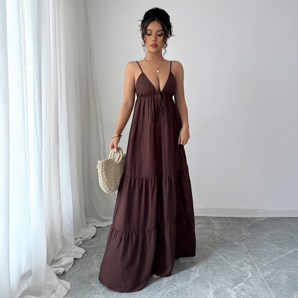 Elegant And Sophisticated Spaghetti Strap Maxi Dress For Women